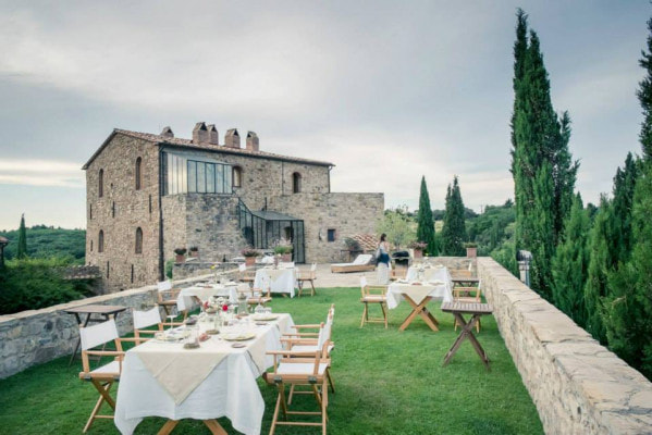 Wedding reception in Tuscany garden