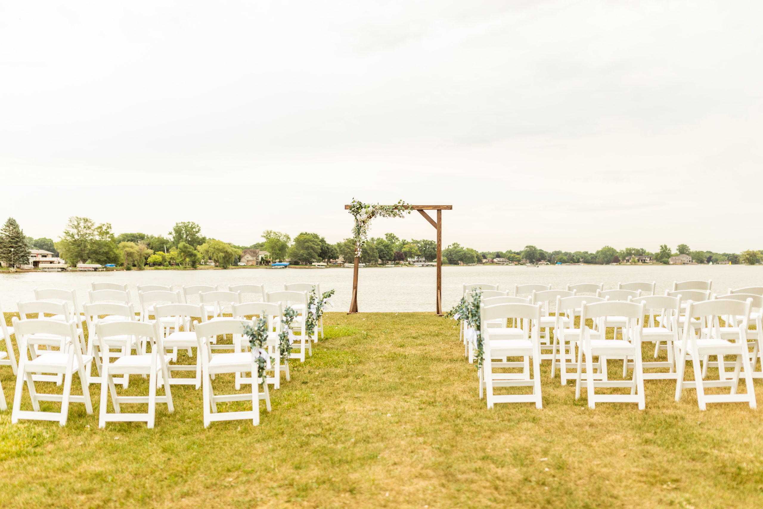 michigan lakefront wedding ceremony 