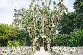Italian botanical garden wedding ceremony