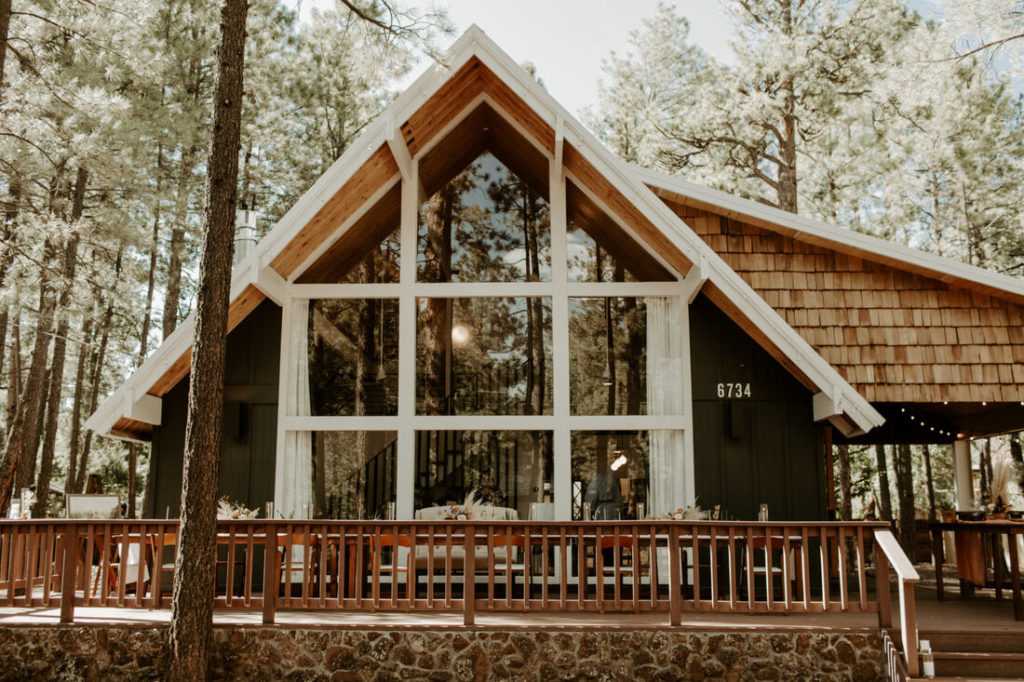 cozy cabin in the woods AirBnb elopement wedding venue in Arizona