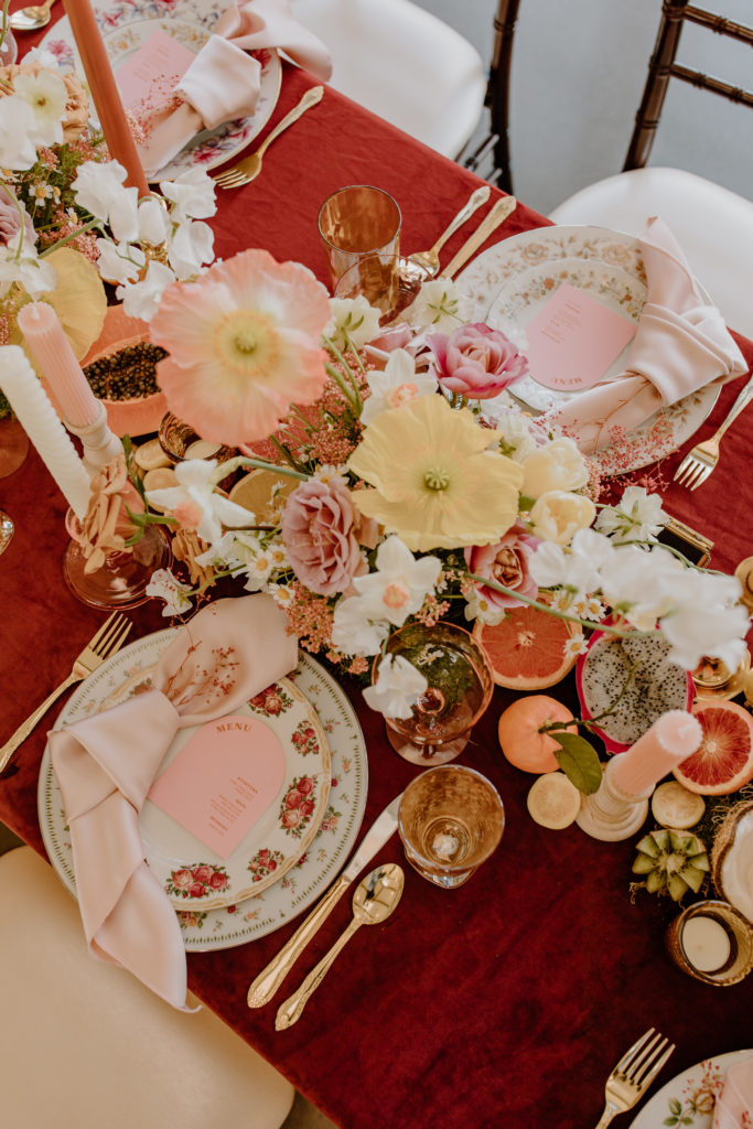 Wedding Table Centerpiece Florals Fruits Decors