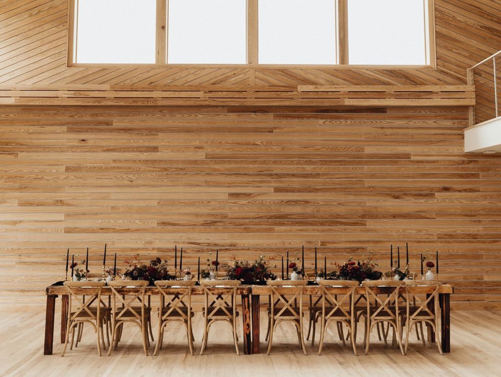Michigan wedding venue in Glen Arbor outdoor ceremony in the woods indoor reception space
