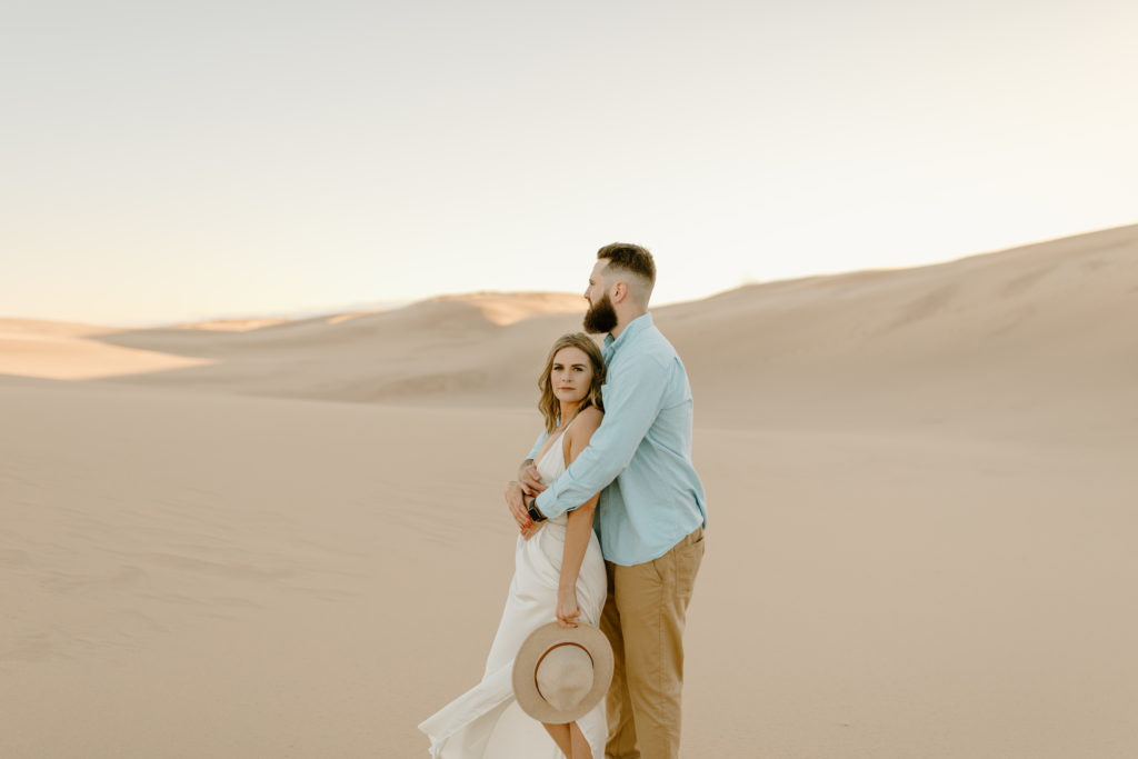 Boho Engagement Photos Sand Dunes Michigan