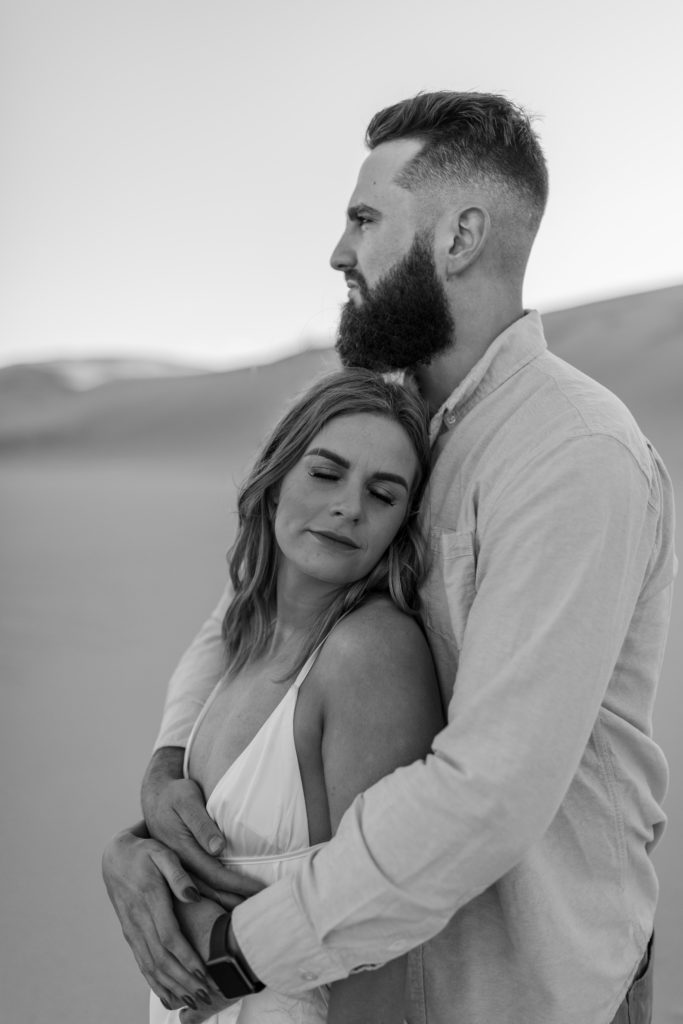 Black and White Candid Engagement Photos