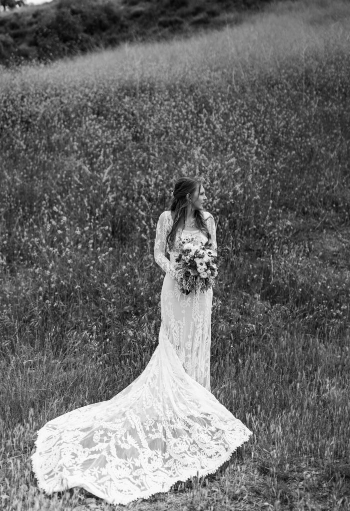 Bride wedding photos lace boho elopement dress