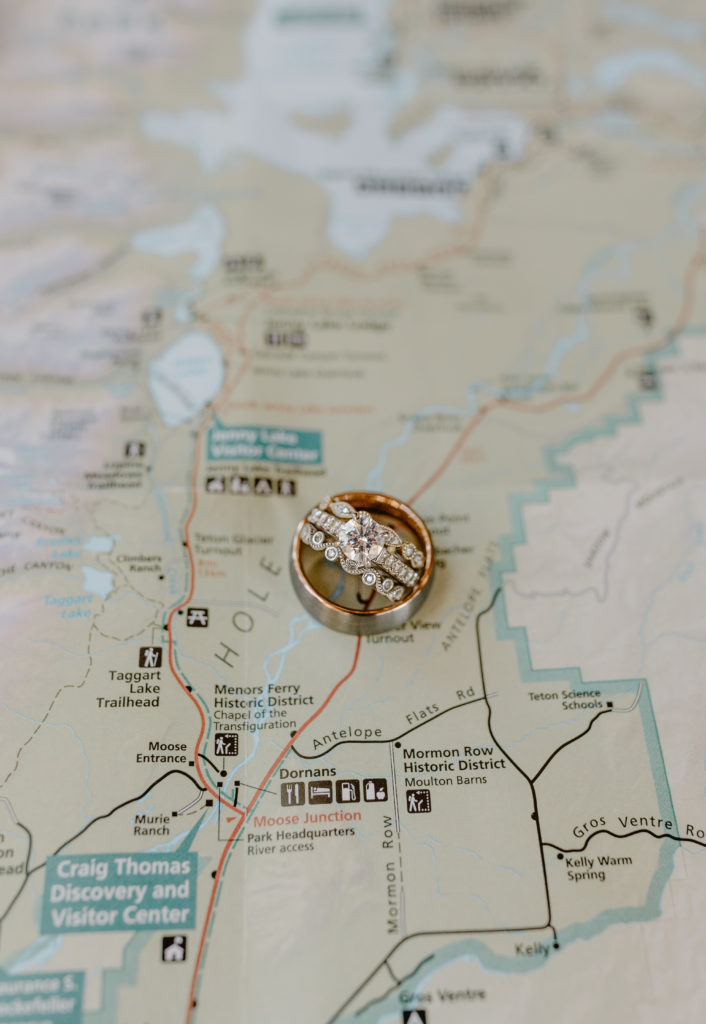 National Park Elopement Wedding Detail Photos Flatlay Ring Shot