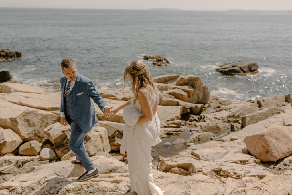 Candid Wedding Photos in Acadia National Park, Elopement Photographer