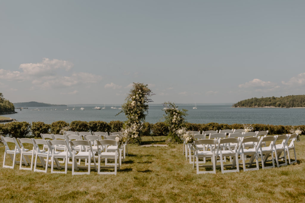 Intimate Destination Wedding Ceremony on Ocean, Ceremony Flower Arch