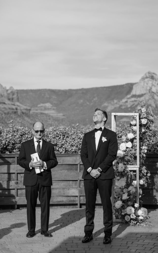 Wedding Ceremony Photos Groom Crying Black White Candid
