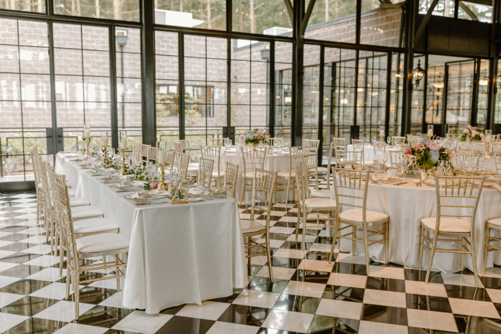 Black White Checker Floor Wedding Venue Michigan