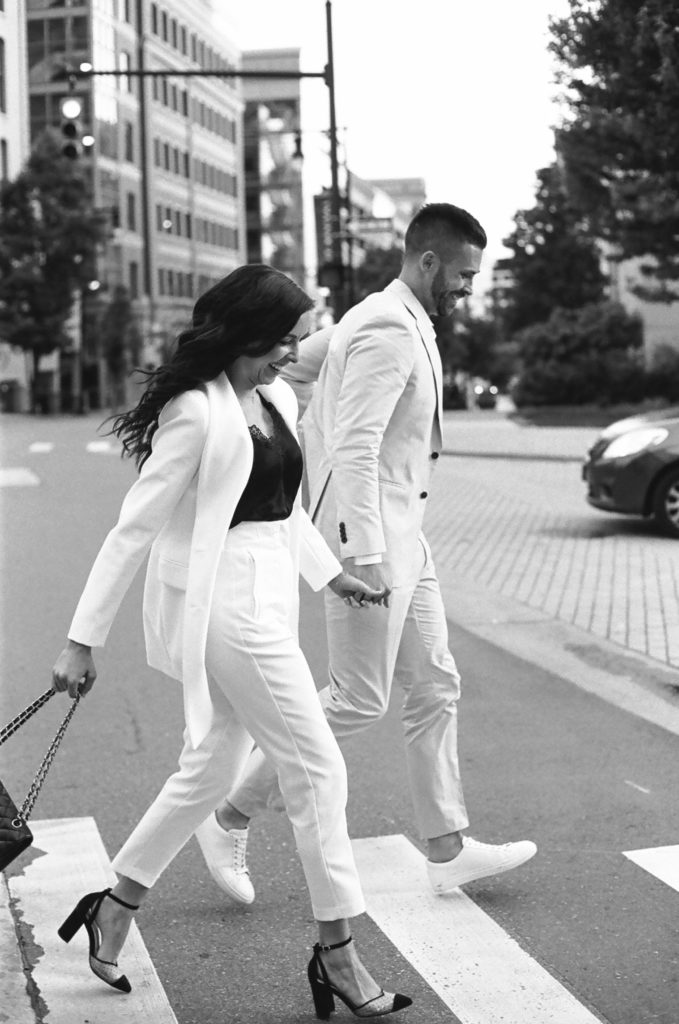 Film Engagement Photos Black and White Downtown Grand Rapids