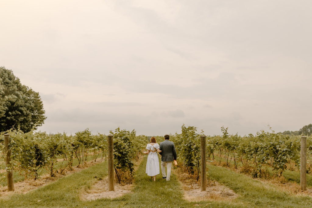Classy Timeless Engagement Photos in Vineyard