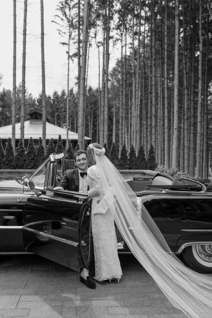 Vintage Wedding Car Michigan Wedding Photographer
