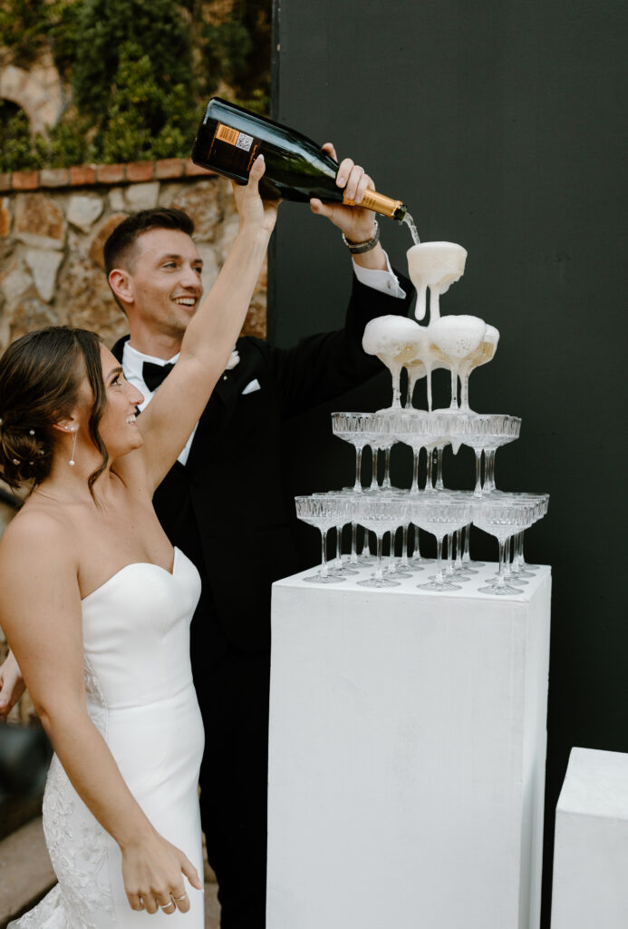 wedding champagne tower