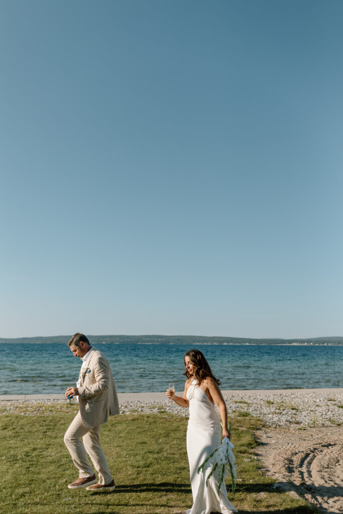 Intimate beach wedding in Michigan