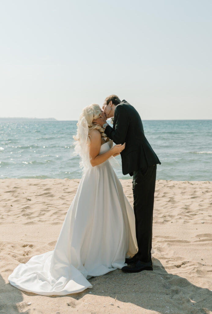 Lake Michigan beach wedding photos