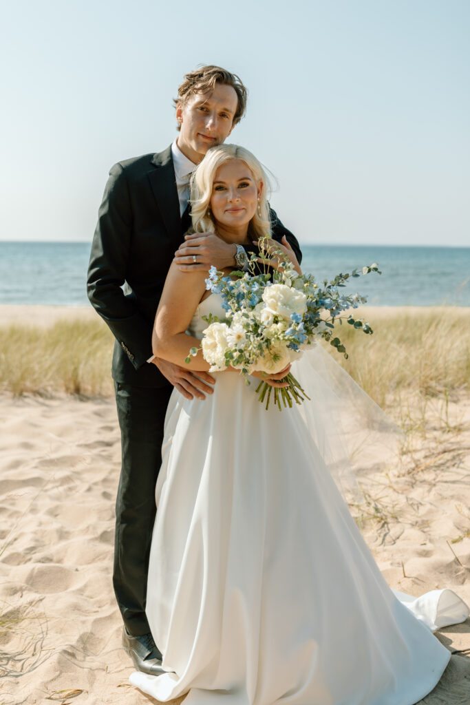 Lake Michigan beach wedding photos
